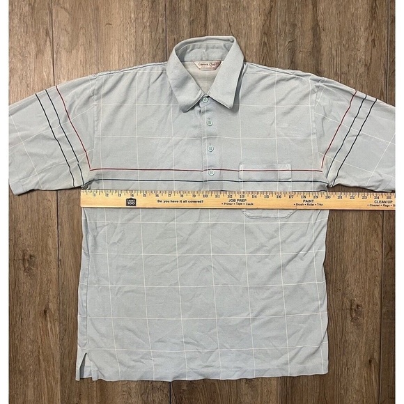 Career Club Vintage Polo Shirt Mens L Retro Skater Light Blue Made Korea 70s 80s - Picture 5 of 7